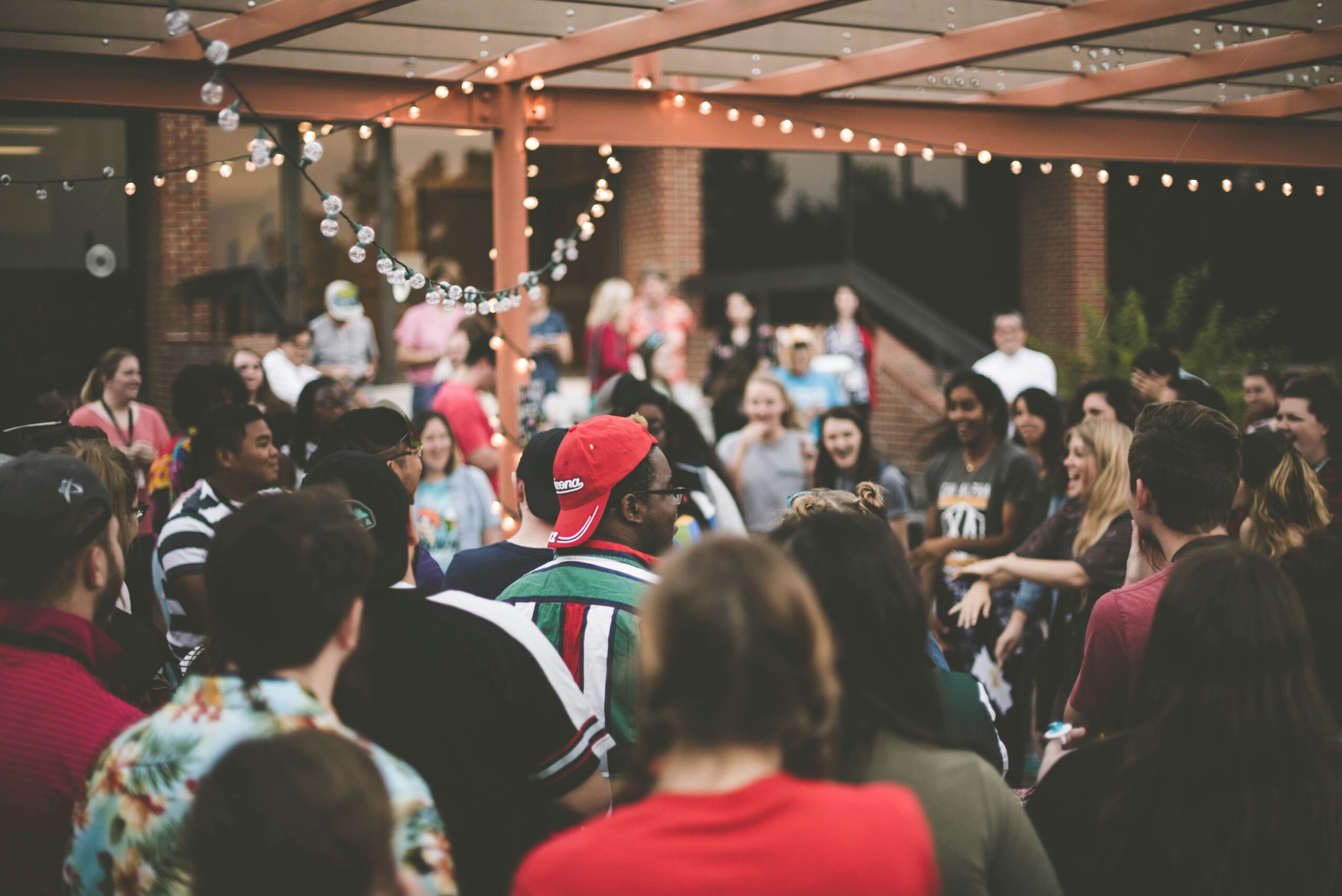 A large group of people at a party.